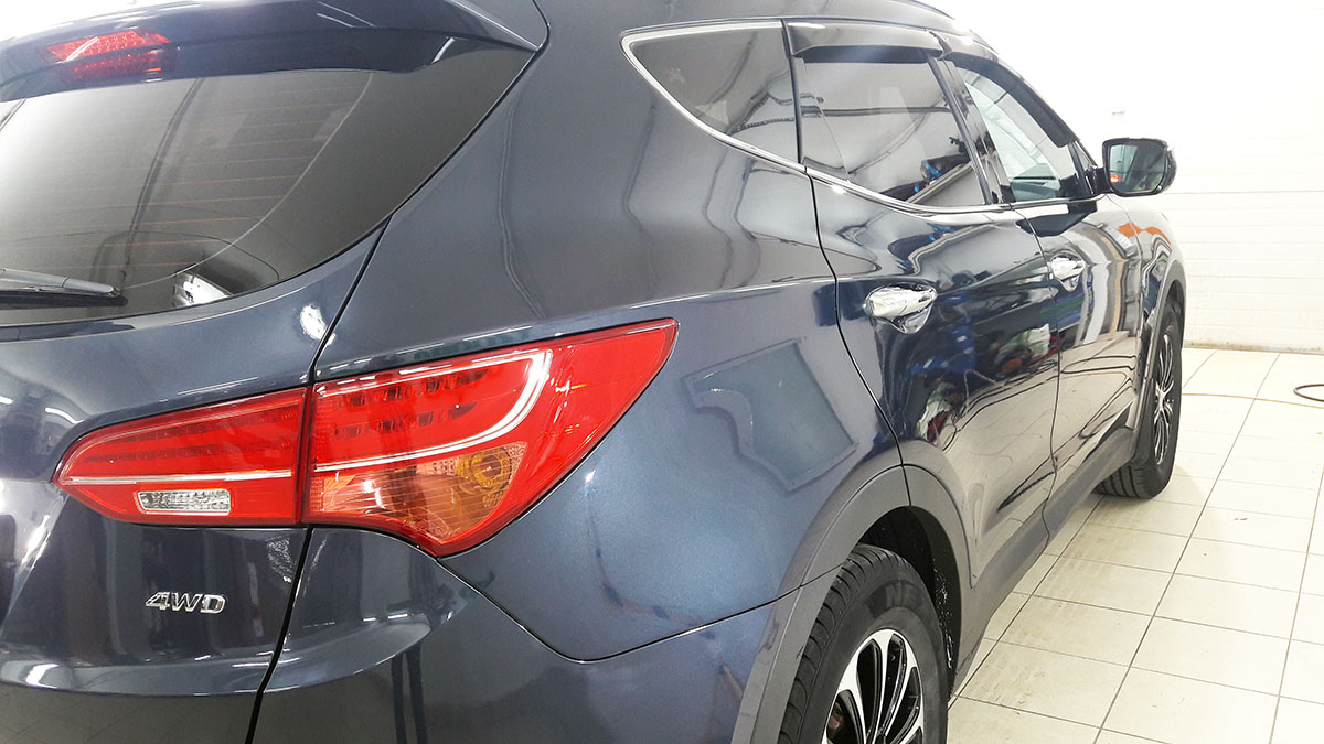 Полировка и обработка кузова Santa Fe защитным составом Ceramic Pro 9H 